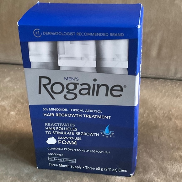 Men's ROGAINE 5% Minoxidil Unscented Foam Hair Regrowth - 3 Pack. Exp. 07/2026 - Picture 1 of 5